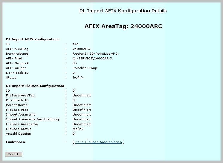 Screenshot PHP-Nuke DLIMP Admin Console Module v1.10, DLTIC inaktive Area Details
