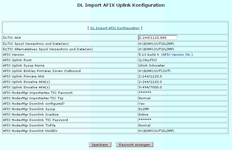 Screenshot PHP-Nuke DLIMP Admin Console Module v1.10, AFIX Uplink Config v2
